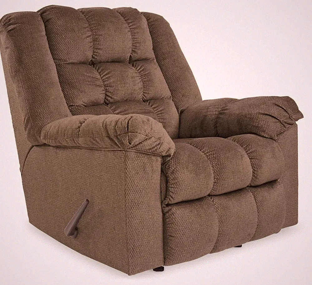 Drakestone Tufted Manual Rocker Recliner with Lumber Heat and Massage, Light...